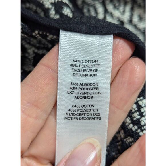 Chico's Women's Black & Cream Geometric Pattern Open-Front Blazer Jacket Size 0 - Picture 5 of 6